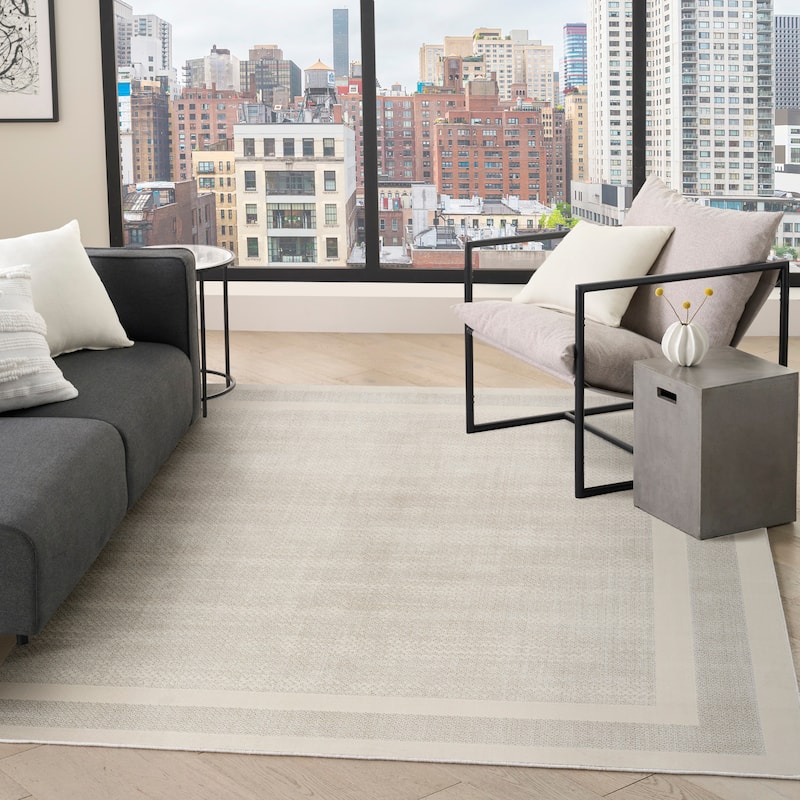 DKNY Grand Street Ivory Taupe Contemporary Chic Indoor Rug