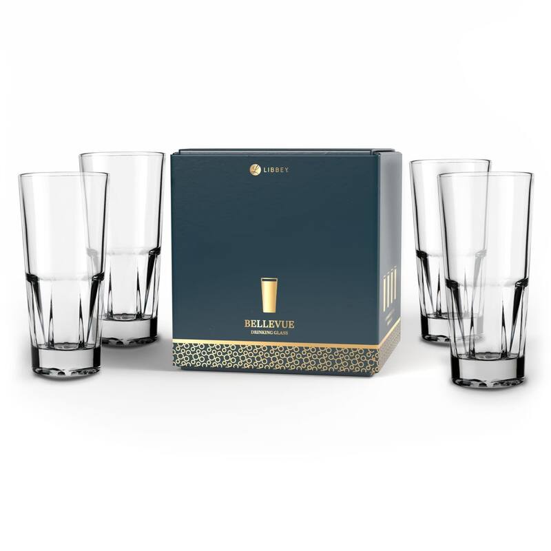 Libbey Bellevue Stackable Drinking Glass, 12.5 ounce, Set of 4 - Set of 4