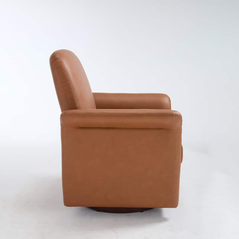 Swivel Accent Chair Modern Barrel Armchair with Wood Base for Bedroom Reading Waiting Living Room