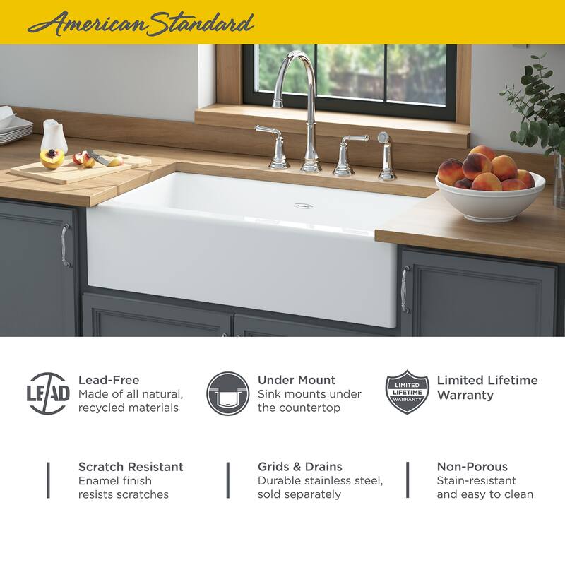 American Standard Delancey 36" Farmhouse Single Basin Cast Iron