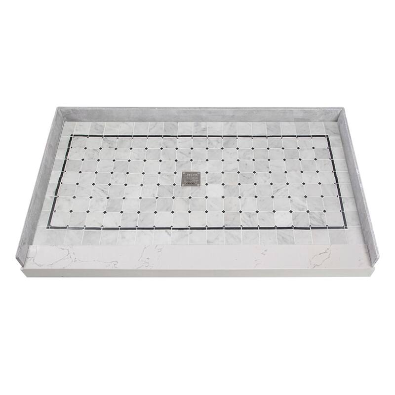 Transolid FPT6036C Pre-Tiled 60" x 36-1/4" Rectangular Shower Base - White Square