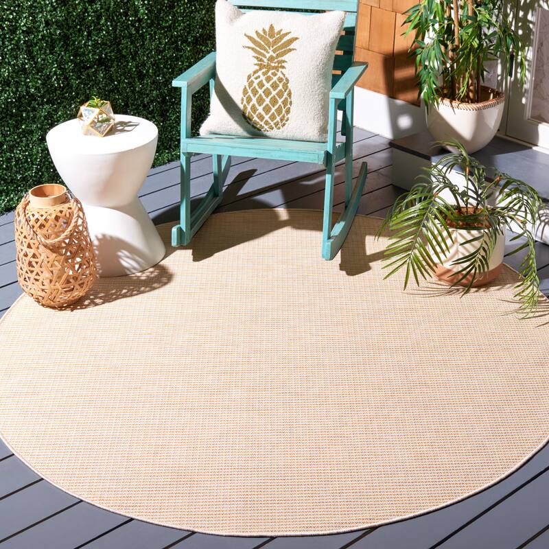 Martha Stewart by SAFAVIEH Silvestra Indoor/ Outdoor Rug - 6'5" Round - Yellow