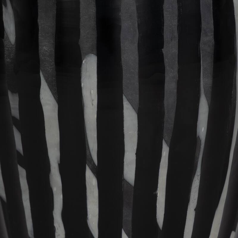 Glass Small Curved Tapered Decorative Vase - Black