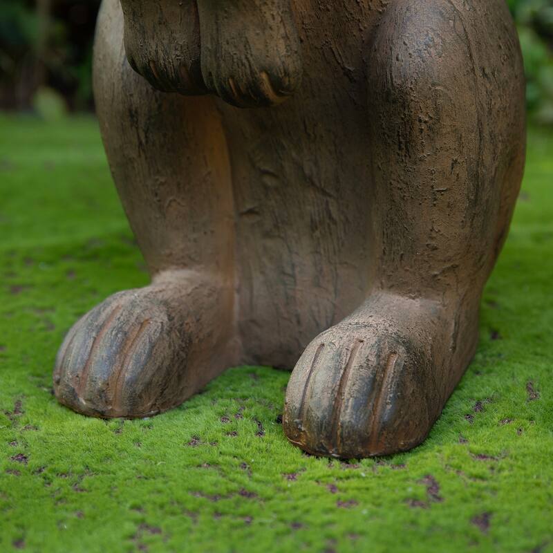 Glitzhome MgO Standing Rabbit Bunny Garden Yard Statue Indoor Figurines