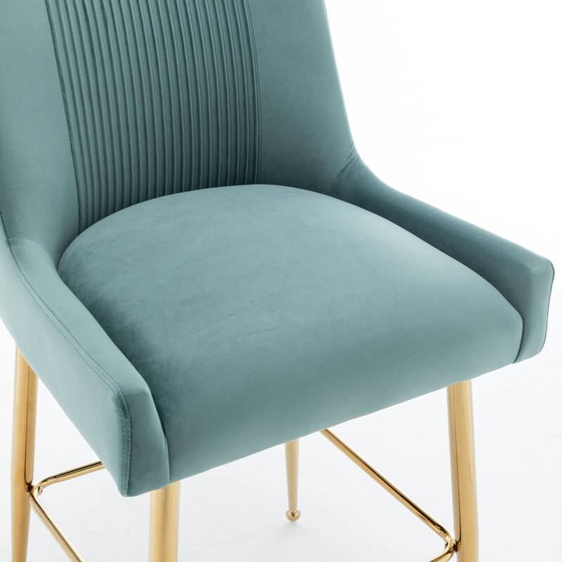 SEYNAR Modern Velvet 39'' H Metal Leg Counter or Bar Stools Set of 4