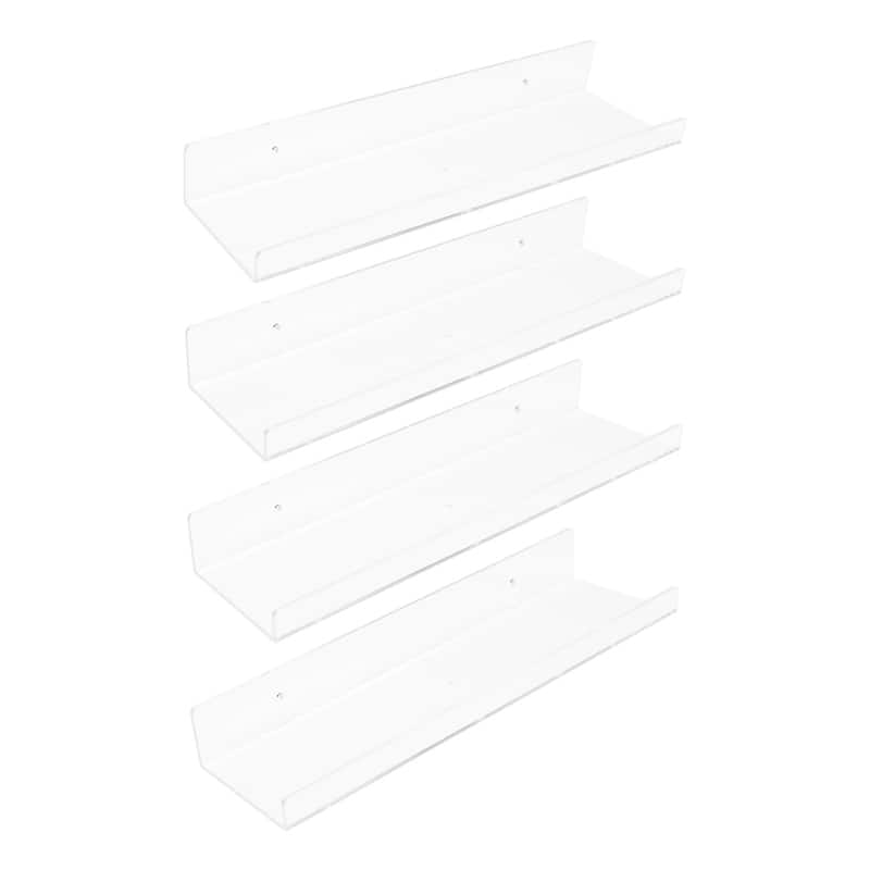 Acrylic Floating Shelves for Wall, Clear Acrylic Shelves for Bathroom Bedroom Living Room and Kitchen Room Wall Display Shelf