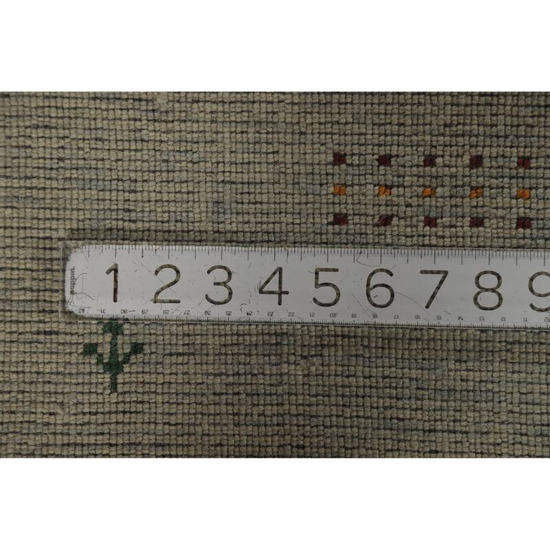 Hand Knotted Oriental 100% Wool Carpet Tribal Animal Pictorial Green Gabbeh Area Rug - 5' 0'' X 2' 11''