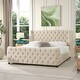 preview thumbnail 15 of 16, Geneva Curved Wing Upholstered Platform Bed with Headboard