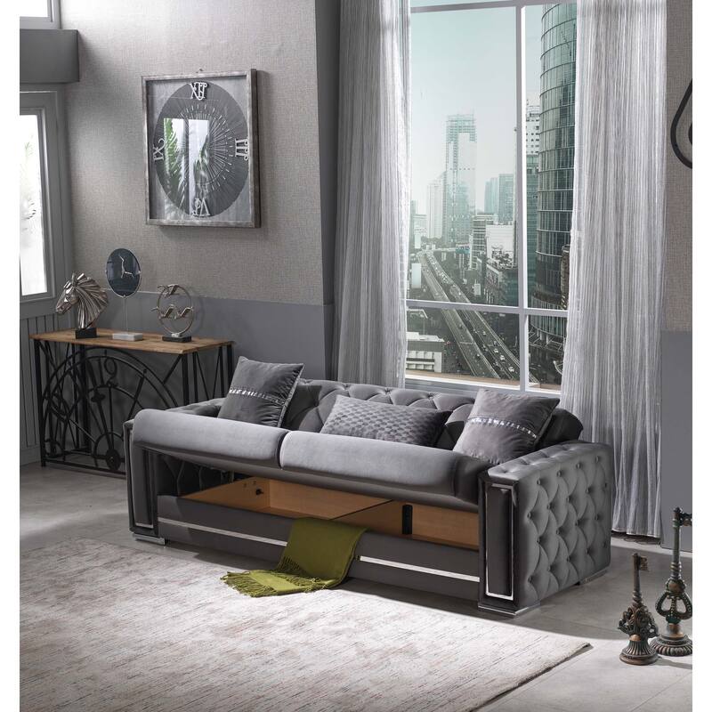 Forizko Square Arms 88" Wide Sofa