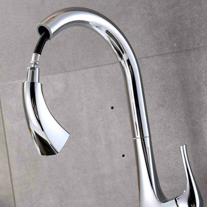 Luxier KTS20 Single Handle Pull Down Sprayer Kitchen Faucet