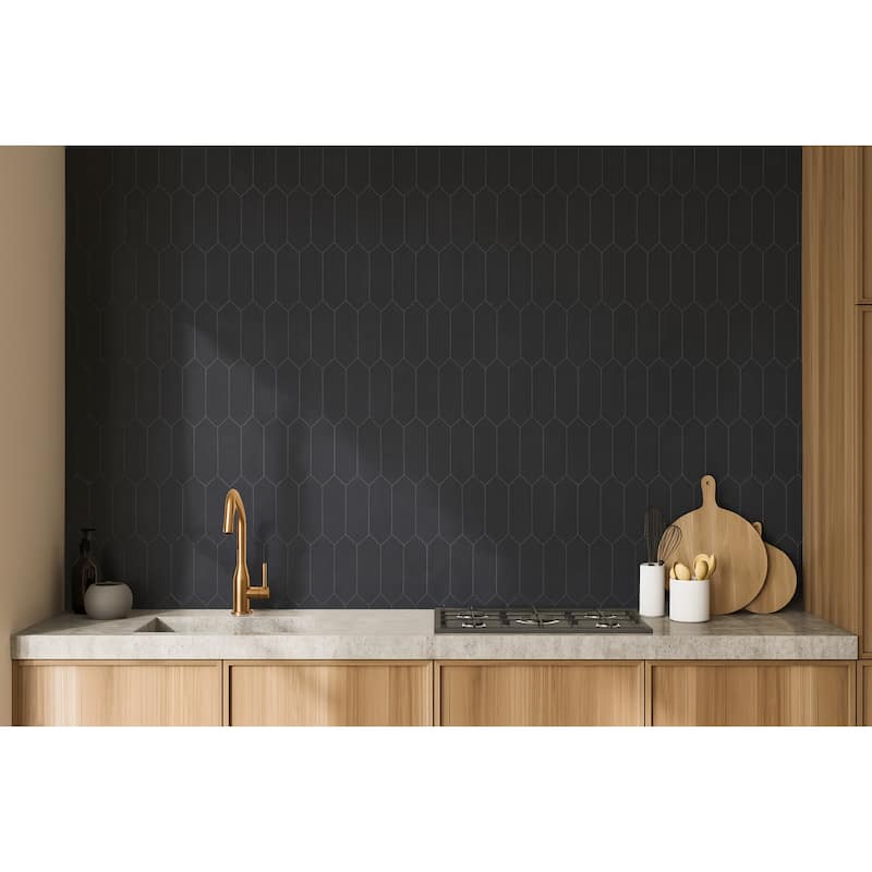 Basalt 2 X 6 Picket Marble Mosaic Wall And Floor Tile - Case (10 Sheets)