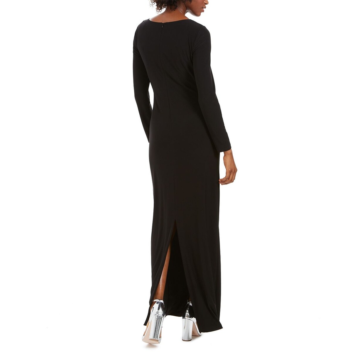 Vince Camuto Women's Embellished Long Sleeve Column Gown Black Size 14 -  Bed Bath & Beyond - 40563823