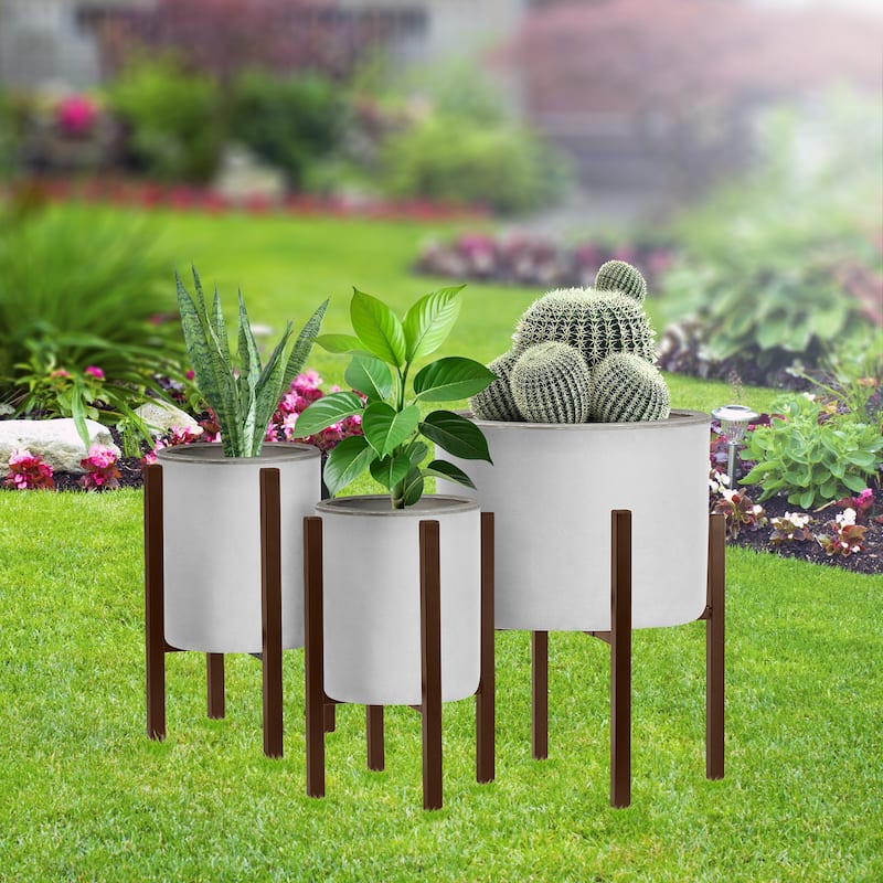 Sorbus Adjustable Plant Stand, Mid Century Style Flower Pot Holder, Planter Stand for Modern Home Decor, Houseplants