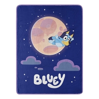 Bluey Over The Moon Micro Raschel Throw Blanket