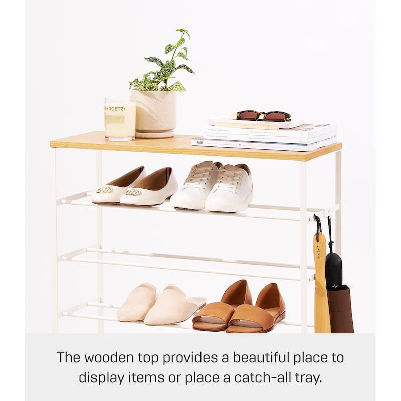 Yamazaki Home Six-Tier Shoe Rack, Steel, Holds 18 to 21 shoes, Holds 39.6 lbs - L 9.84 x W 25.98 x H 34.25 inches