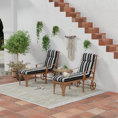 74" x 22" Outdoor Chaise Lounge Cushion with Ties and Loop - 74'' L x 22'' W x 5'' H