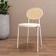 preview thumbnail 1 of 78, Leisuremod Euston Modern Dining Chair Upholstered Velvet or Leather Seat Wicker Back Accent Chair for Home Living Room & Kitchen