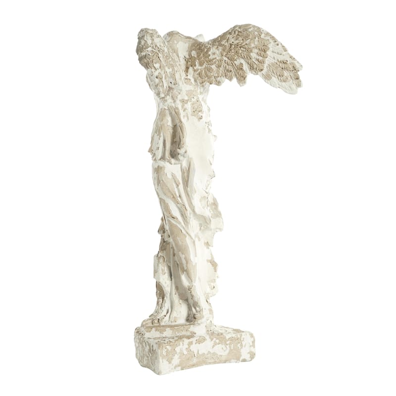Resin Biblical Angel Sculpture - Beige - Roche River Decor - 9"W x 11"L x 22"H