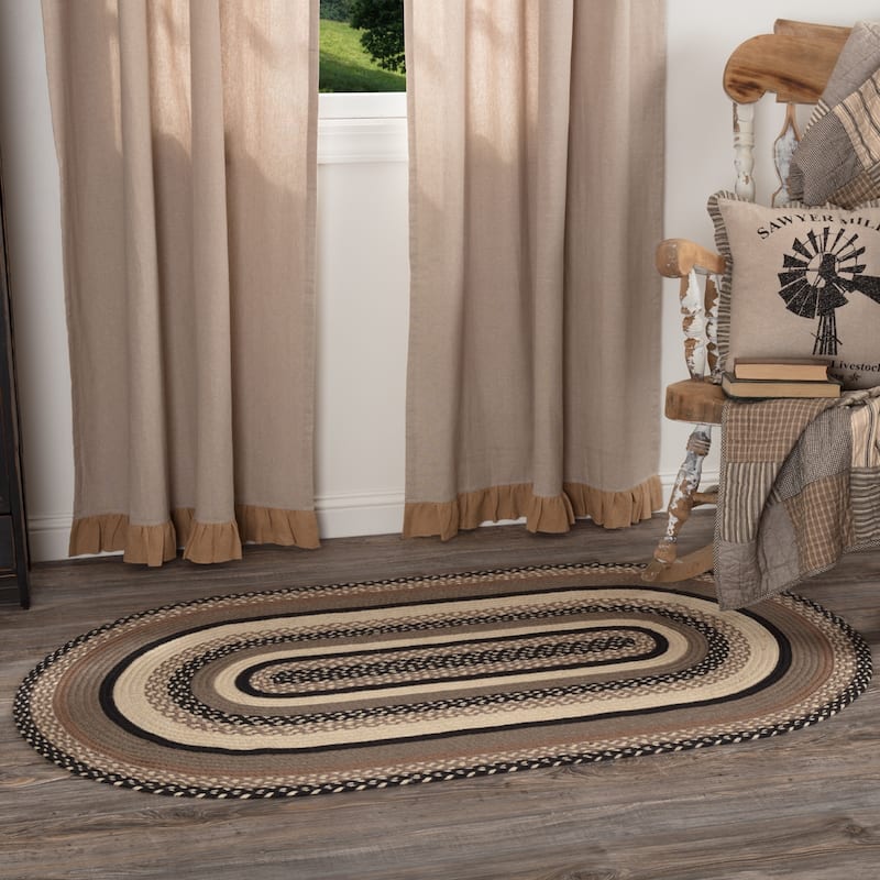 Sawyer Mill Charcoal Jute Rug Oval w/ Pad 36x60 - 36x60 - White