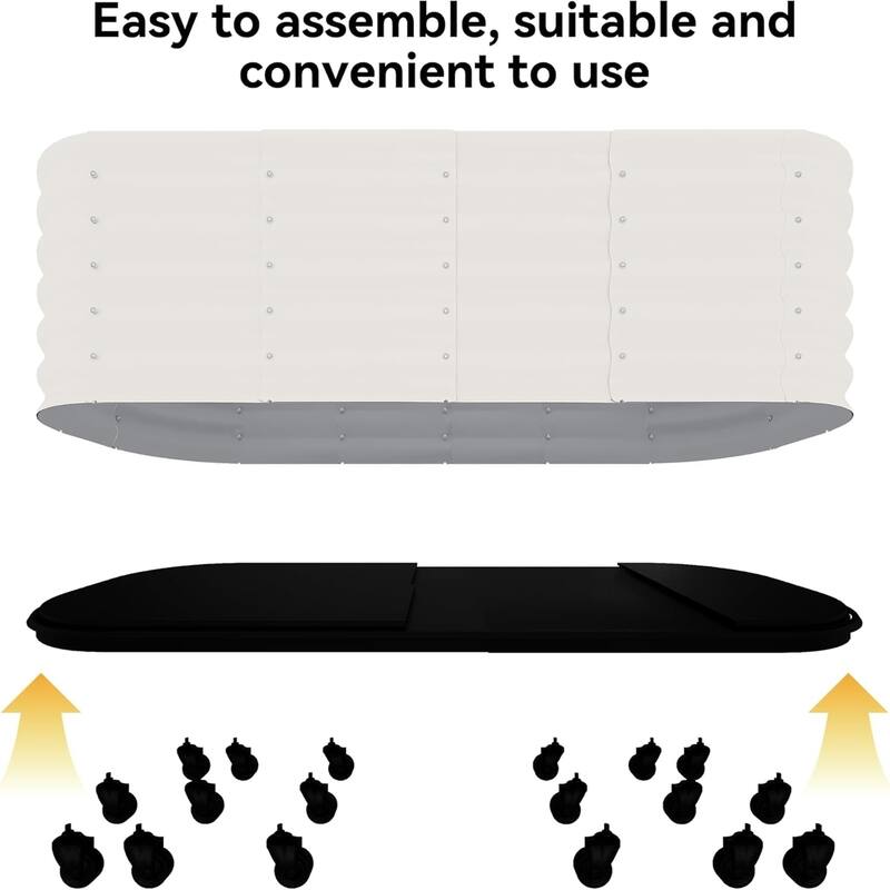 94x24x20in Galvanized Raised Garden Bed with Wheels and Water Reservoir Portable Rolling Elevated Raised Garden Bed Gray