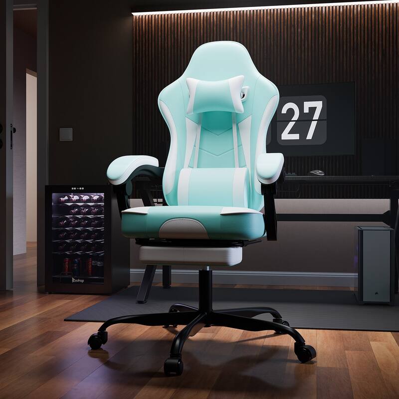 Gaming Chair, Ergonomic Computer Chair Height Adjustable Swivel Video Game Chair for Adults, 300lb Max