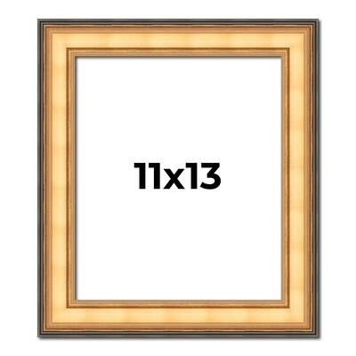 11x13 Frame Gold Plein Aire Solid Wood Picture Frame Width 2 Inches |