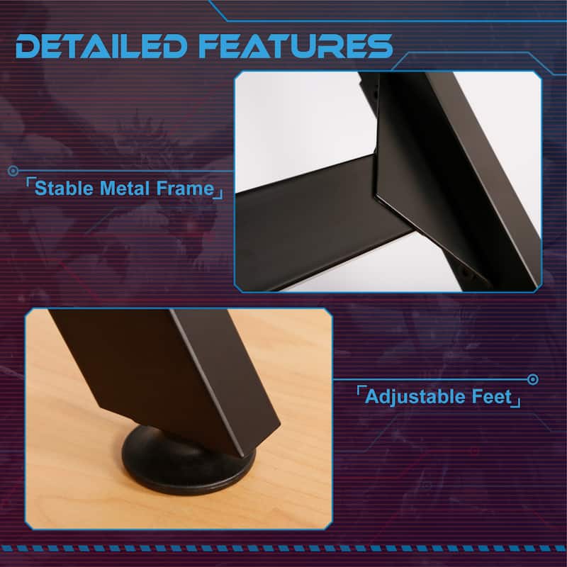 JJS 48" Home Office R-Shaped Gaming Computer Desk with Removable Monitor Stand