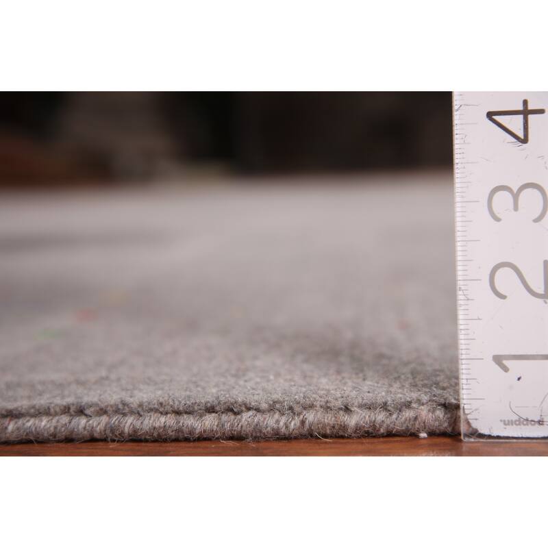 Gray Gabbeh Oriental Hand-Knotted Tribal Wool Carpet - 9'2" x 11'9"