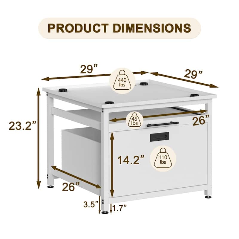 VEIKOUS Laundry Pedestal for Washer and Dryer with Large Capacity Drawer