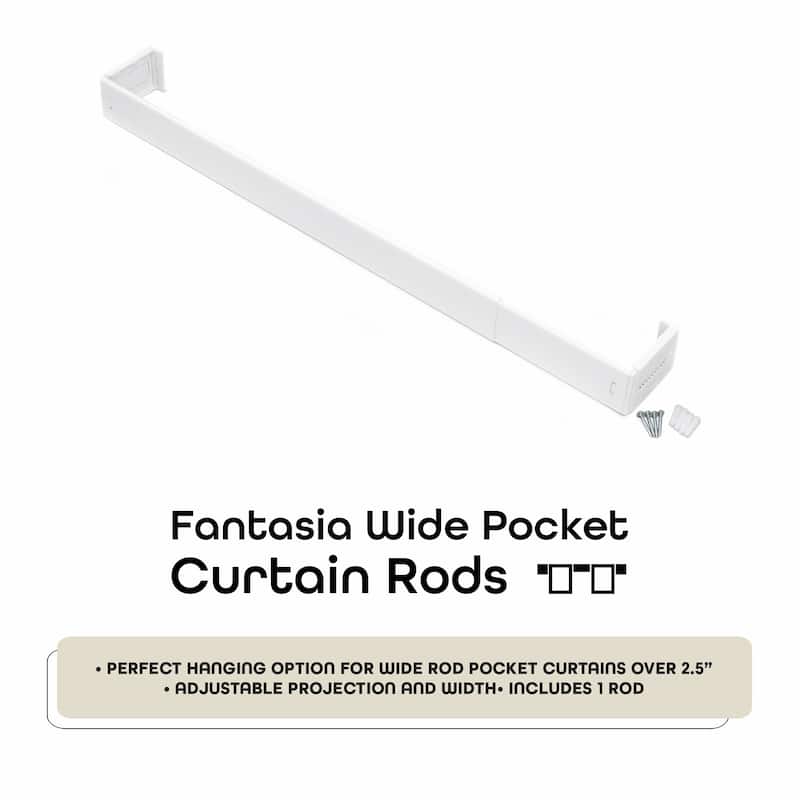ACHIM Fantasia 2.5" - Wide Rod Pocket Curtain Rod - White