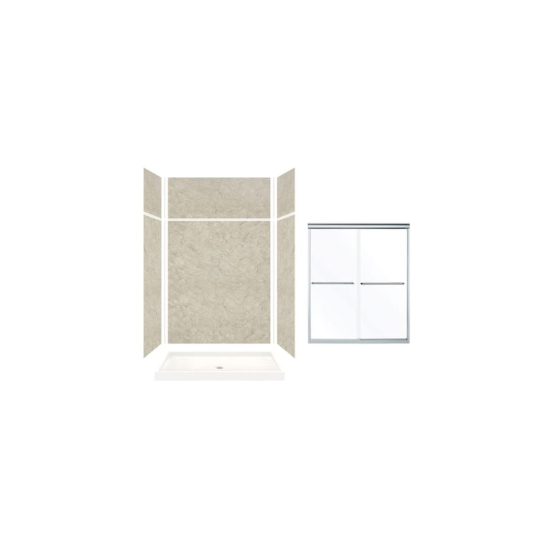 Transolid Expressions 60-in X 32-in X 96-in Glue to Wall Shower Kit - 32" x 60" x 96"