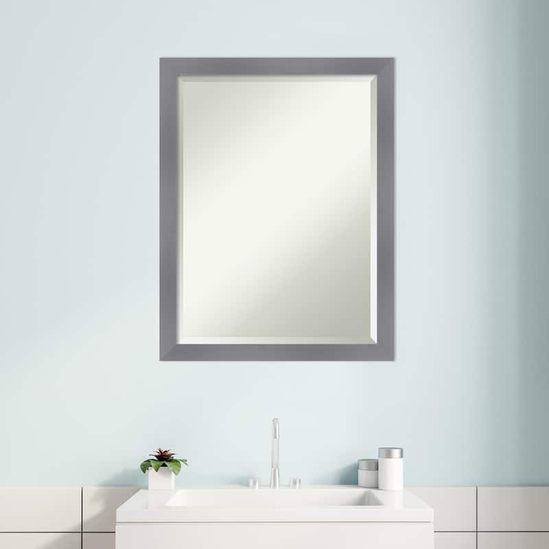 Edwin Beveled Wood Framed Bathroom Vanity Wall Mirror