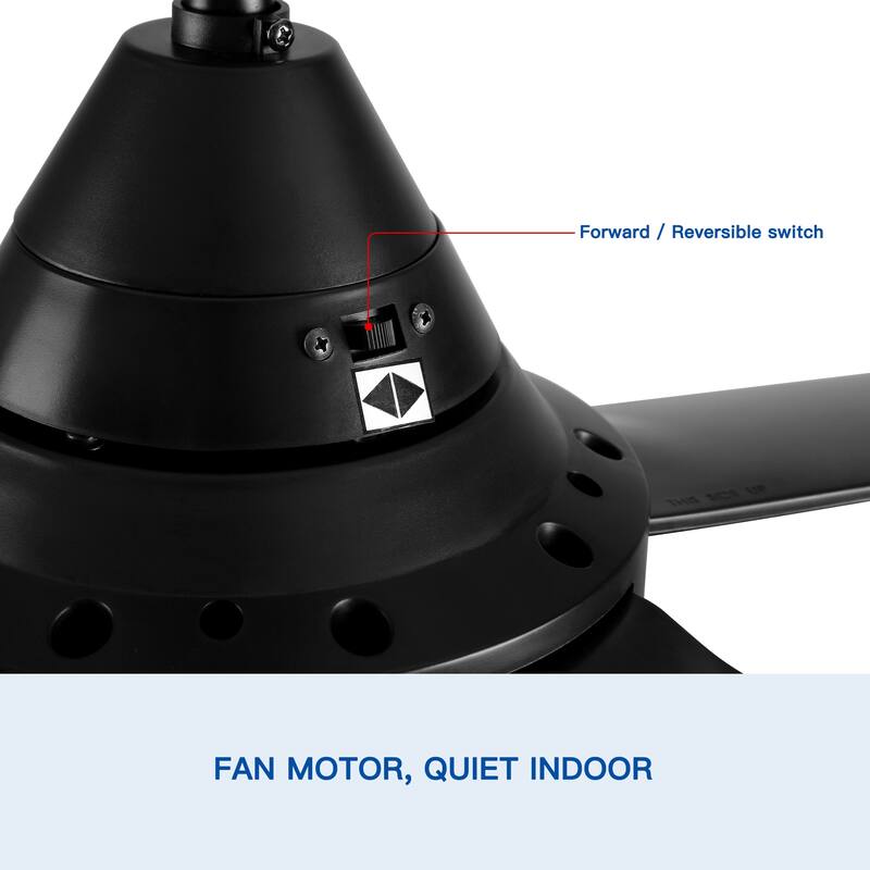 48 in. Dimmable Integrated LED Matte Black Ceiling Fan with Light and Remote
