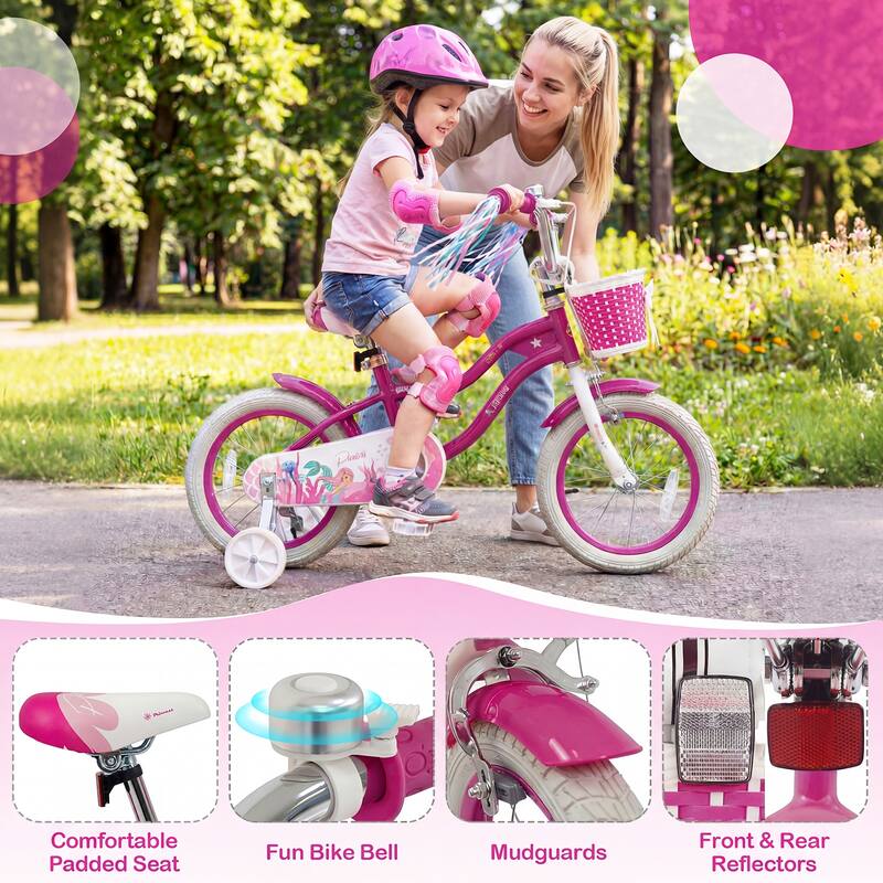 Gymax 14'' Kids Bike Toddler Bicycle w/ Training Wheels Hand & Coaster