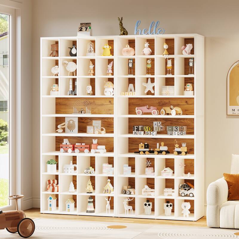 Display Cabinet with LED Lighting, Modern Bookcase Display Case