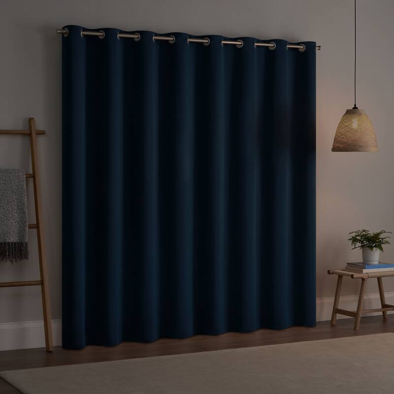 Eclipse Blackout Curtains, Darrell Thermaweave Grommet Extra Wide Curtains, Sliding Door Curtains 84 in x 100 in