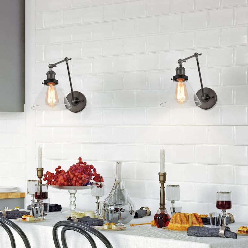 Modern Farmhouse Transitional 1-light Swing Arm Lights Wall Sconces Lamp