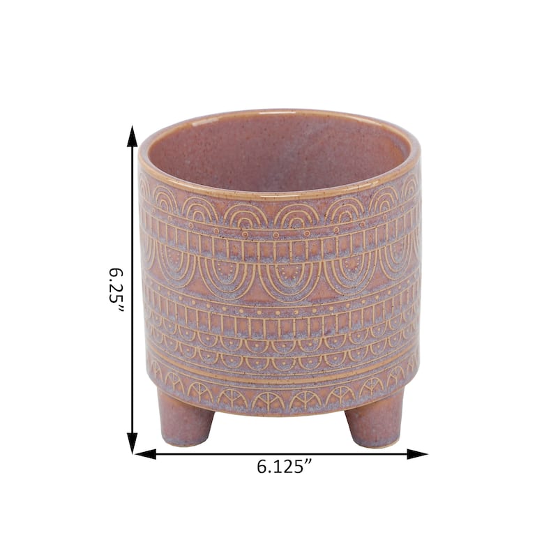 6" Aqueduct Footed Ceramic planter