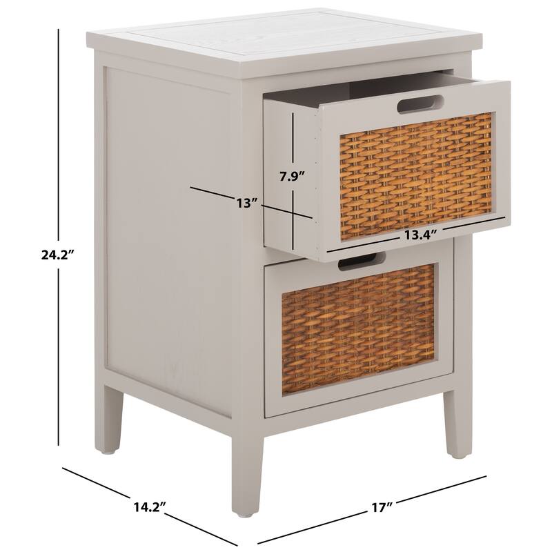 SAFAVIEH Petruna Dark Walnut Side Table - 17" x 14.2" x 24.2" - 17Wx14Dx24H