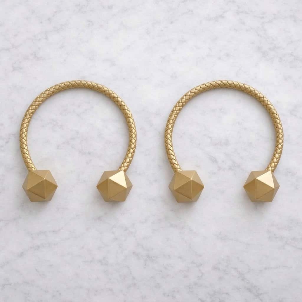 Set of 2 Wooden Cubic Tiebacks Twist Geometrik Big Size - 13"L x 1.4"W x 1.4"D