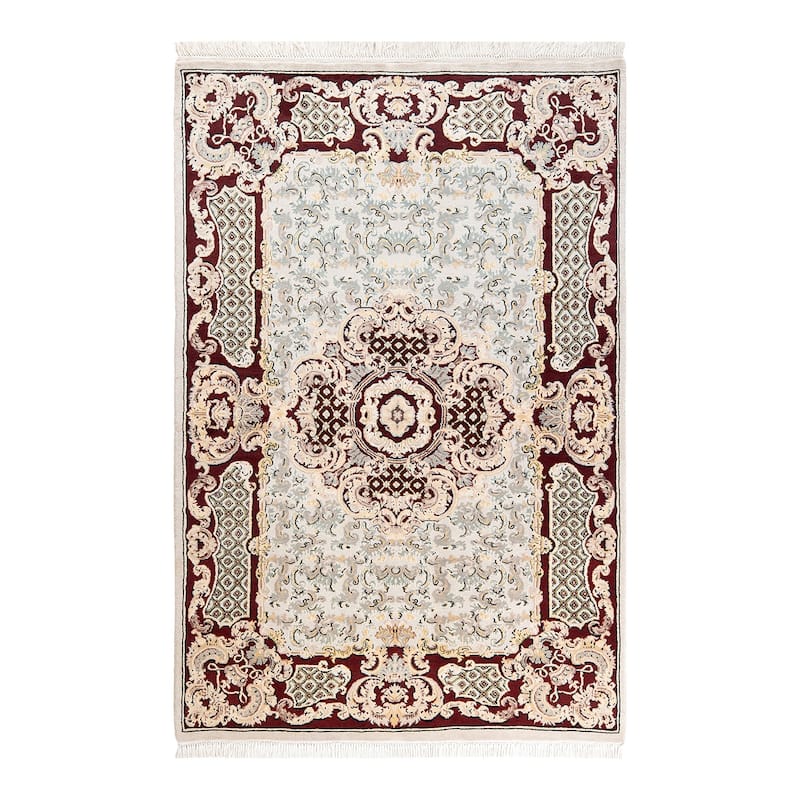 Traditional Oriental Ivory Area Rug - 4' x 6' - Sand - 4' x 6'