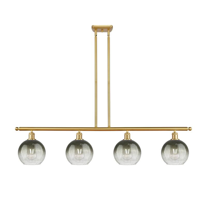 Innovations Lighting Endless Possibilities Ballston - Brookhaven Globe - 4 Light 48" Stem Hung Island Light - Slate/Satin Gold