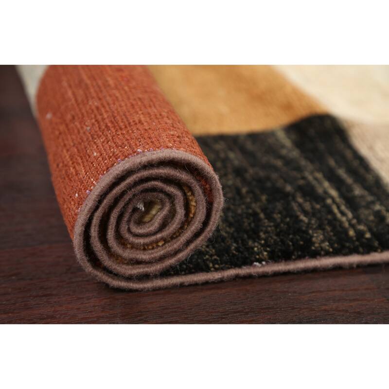 Checkered Gabbeh Kashkoli Oriental Runner Rug Hand-knotted Wool Carpet - 2'2" x 6'0"