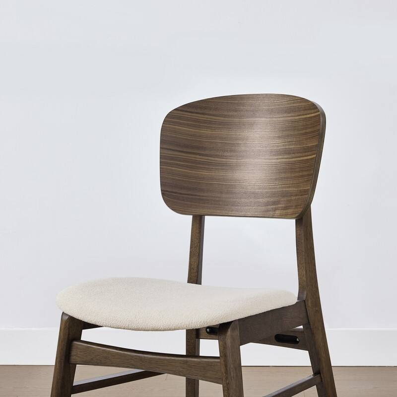 Spruce & Spring Modern Wood Dining Chairs with Ergonomic Back and Cushioned Seat