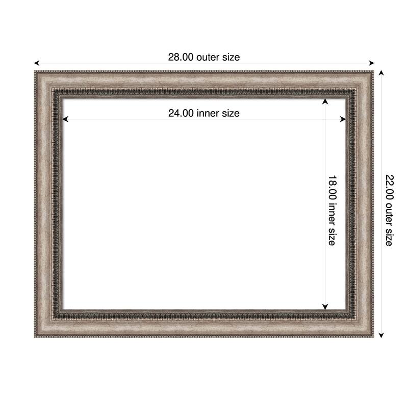 Amanti Art Lyla Ornate Silver Framed Dry Erase Magnetic Board - 28 x 22 in