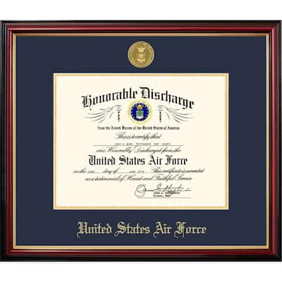 Patriot Frames Air Force 8.5x11 Discharge Petite Frame with Gold Medallion