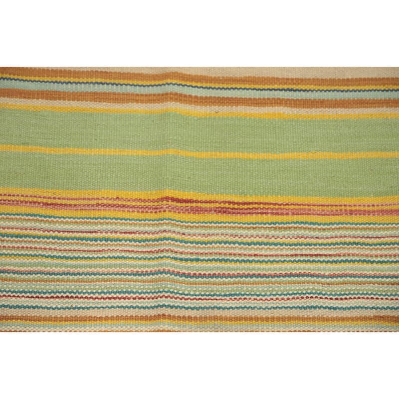 Hand Woven Oriental 100% Wool Carpet Southwestern Tribal Multi-Colored Kilim Area Rug - 5' 10'' X 4' 3''