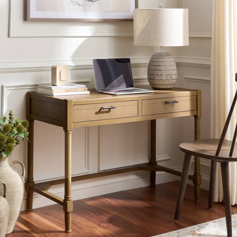 SAFAVIEH Zennure White Washed Grey Writing Desk