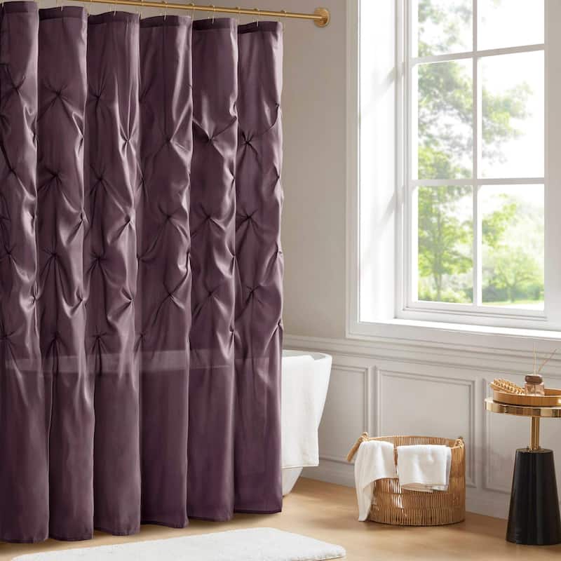 Madison Park Laurel Tufted Semi-Sheer Shower Curtain