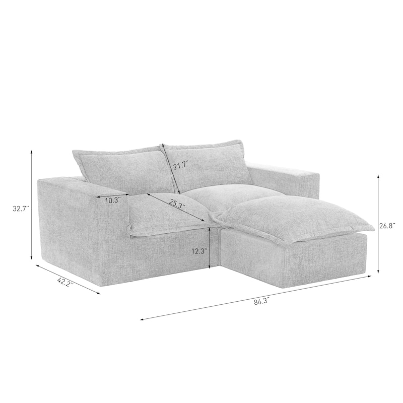 Comfy Cloud Couch Plush Modular Sectional Sofa For Living Room